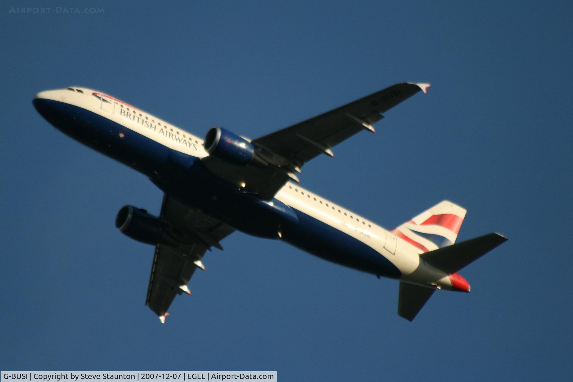 G-BUSI, 1990 Airbus A320-211 C/N 103, Taken at Heathrow Airport 07 December 2007