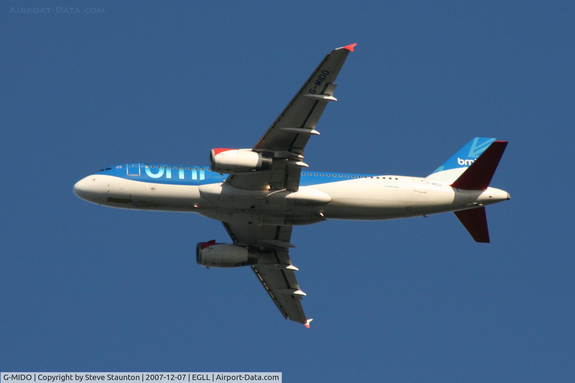 G-MIDO, 2002 Airbus A320-232 C/N 1987, Taken at Heathrow Airport 07 December 2007