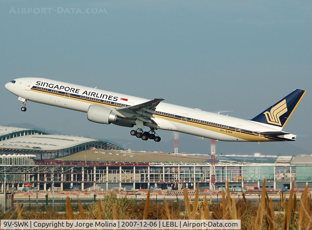 9V-SWK, 2007 Boeing 777-312/ER C/N 34576, Climbing after take off RWY 25L.