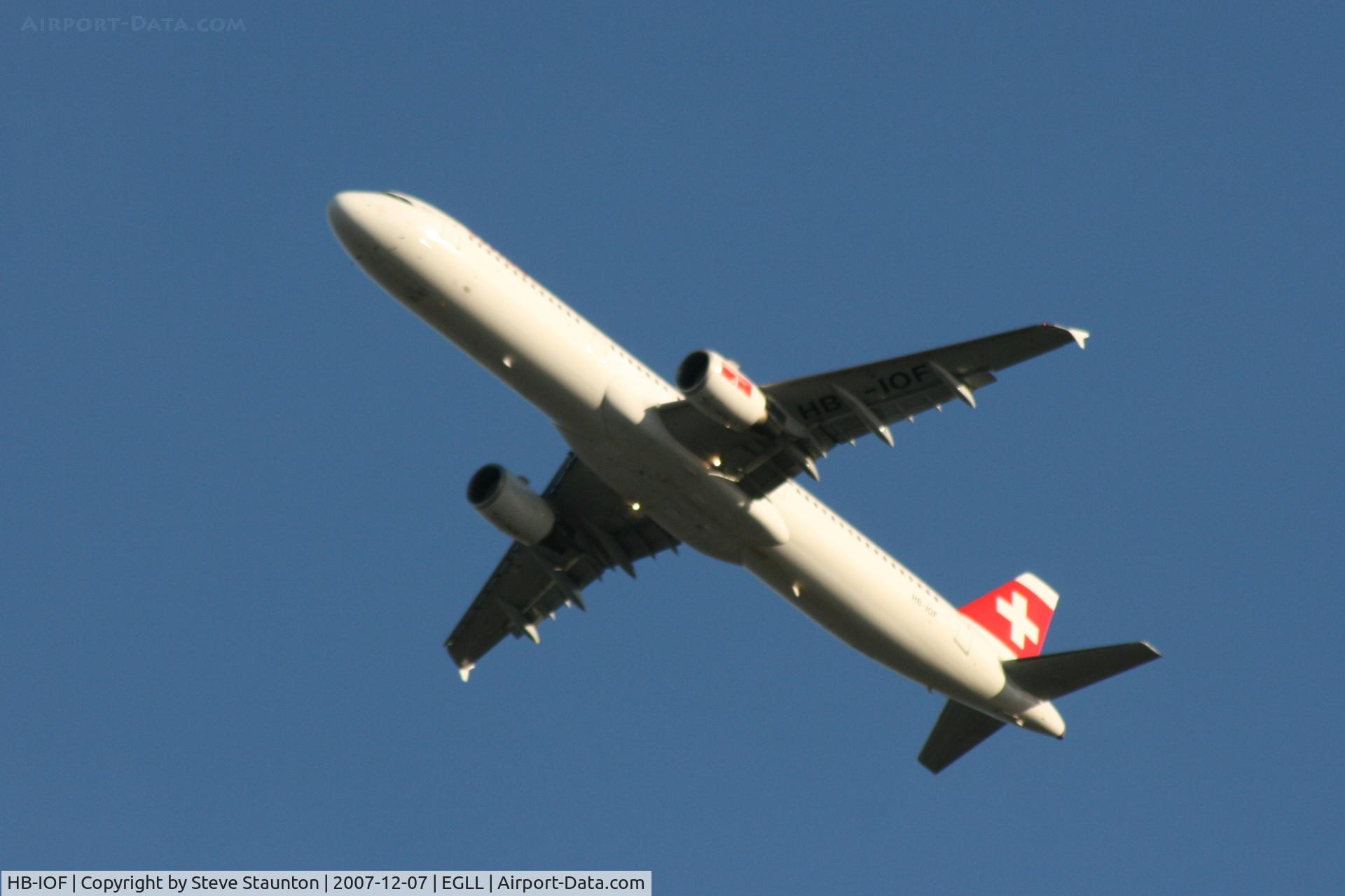 HB-IOF, 1995 Airbus A321-111 C/N 541, Taken at Heathrow Airport 07 December 2007