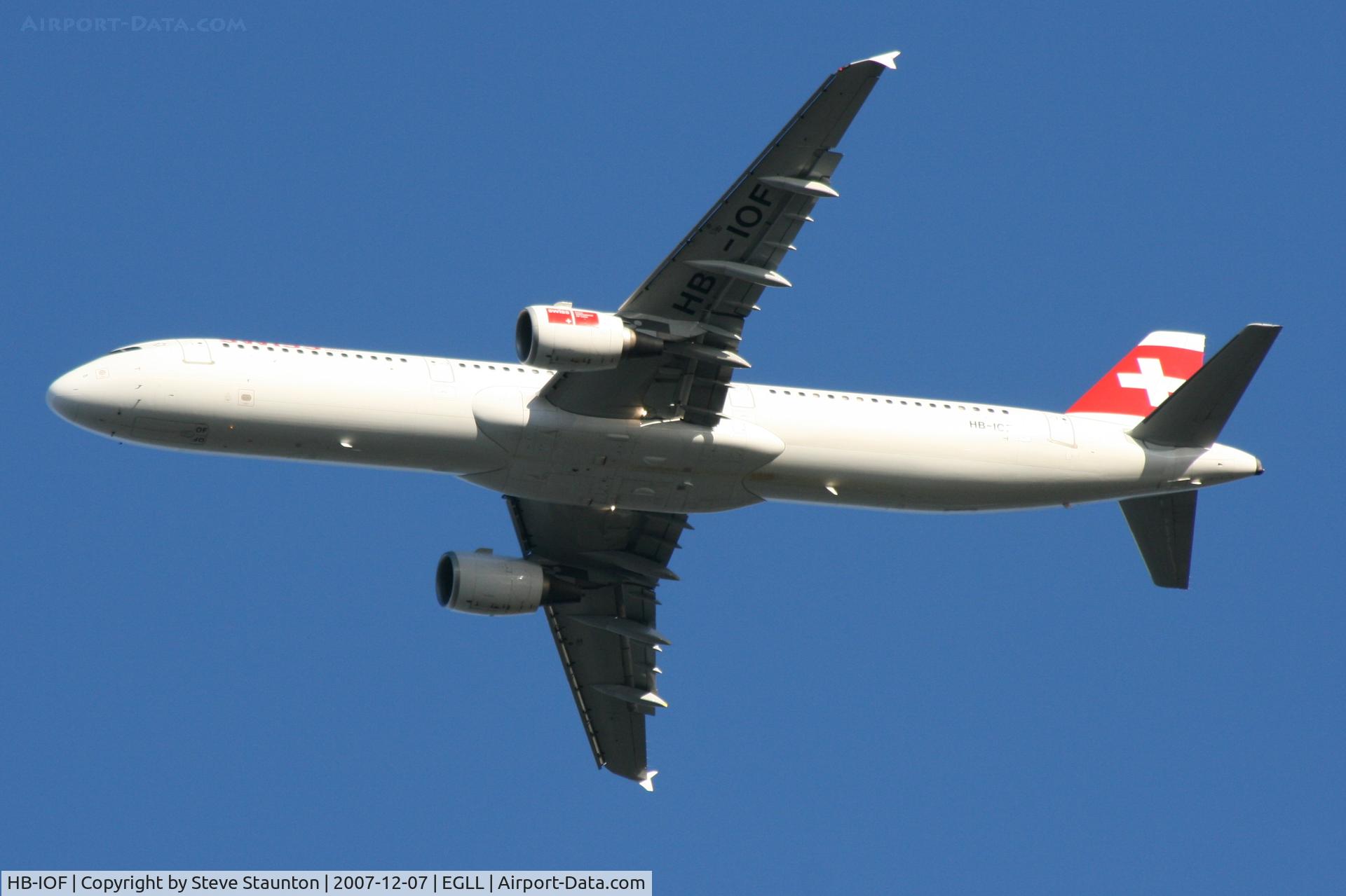 HB-IOF, 1995 Airbus A321-111 C/N 541, Taken at Heathrow Airport 07 December 2007