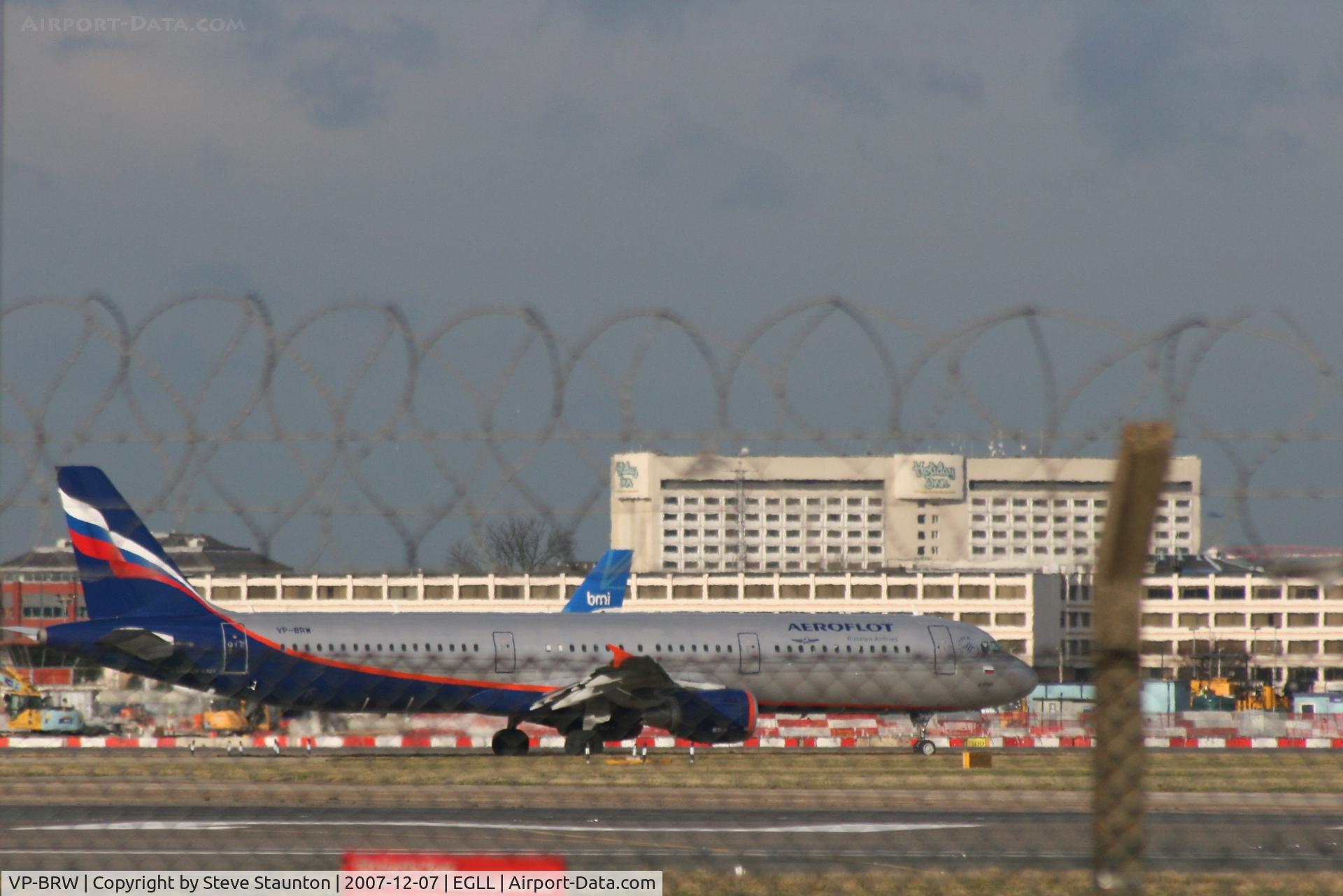 VP-BRW, 2007 Airbus A321-211 C/N 3191, Taken at Heathrow Airport 07 December 2007