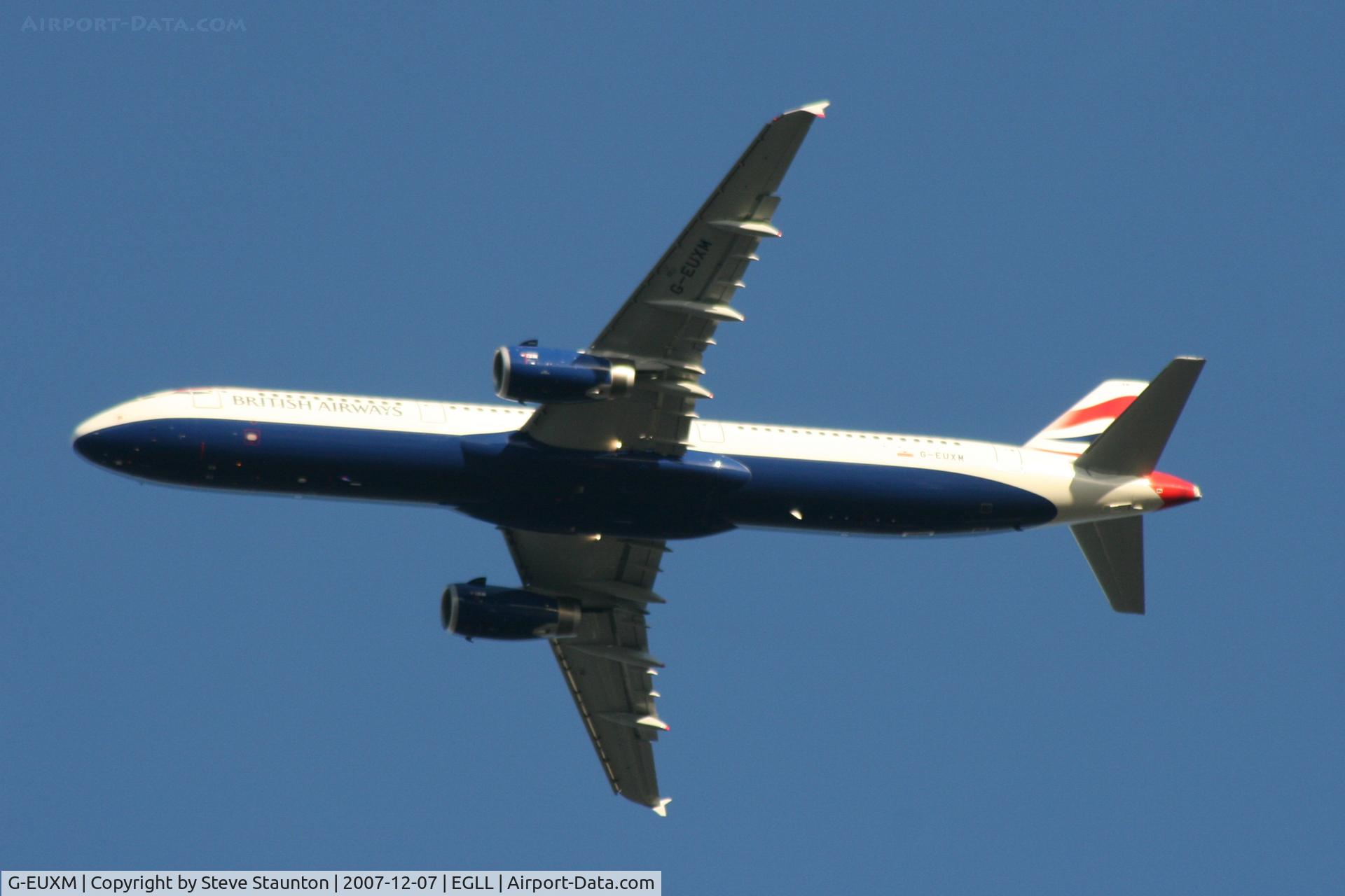 G-EUXM, 2007 Airbus A321-231 C/N 3290, Taken at Heathrow Airport 07 December 2007