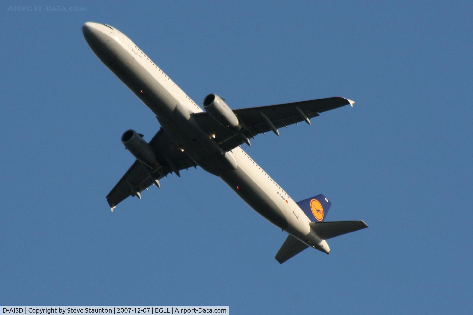 D-AISD, 2000 Airbus A321-231 C/N 1188, Taken at Heathrow Airport 07 December 2007