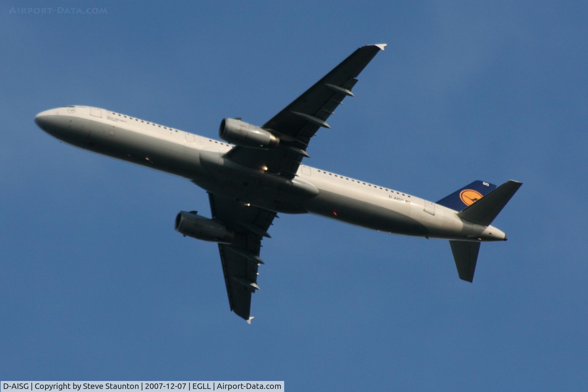 D-AISG, 2000 Airbus A321-231 C/N 1273, Taken at Heathrow Airport 07 December 2007