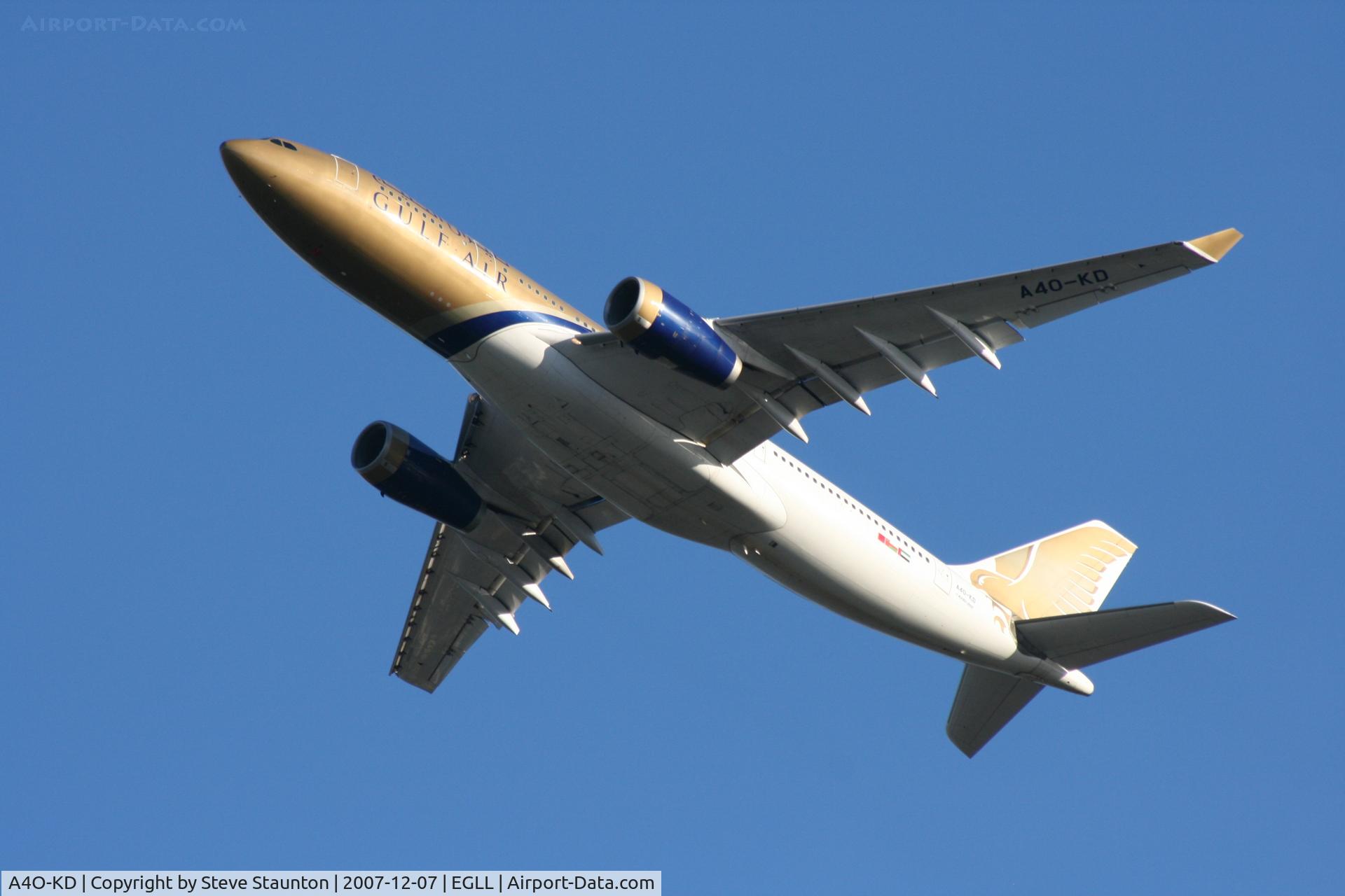 A4O-KD, 1999 Airbus A330-243 C/N 287, Taken at Heathrow Airport 07 December 2007