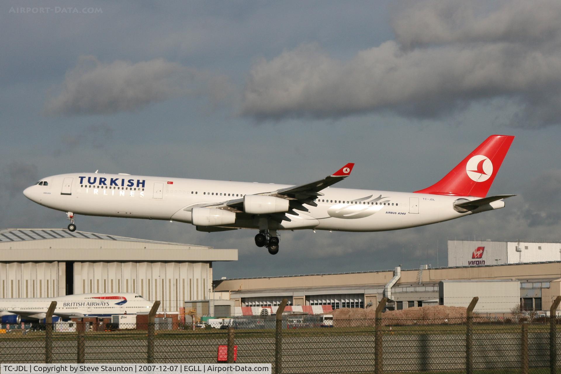 TC-JDL, 1994 Airbus A340-311 C/N 057, Taken at Heathrow Airport 07 December 2007