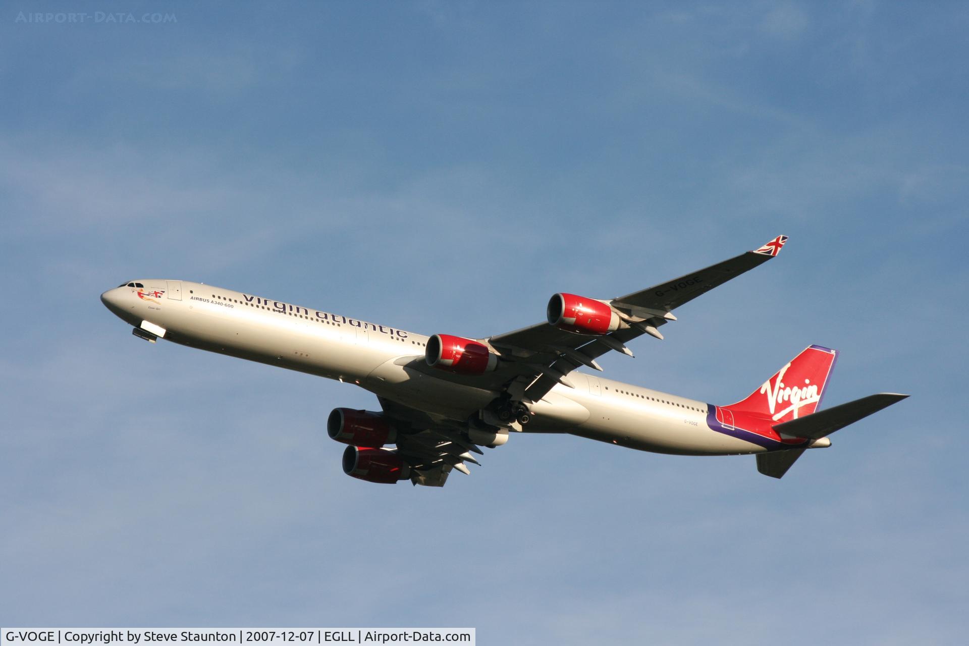 G-VOGE, 2002 Airbus A340-642 C/N 416, Taken at Heathrow Airport 07 December 2007