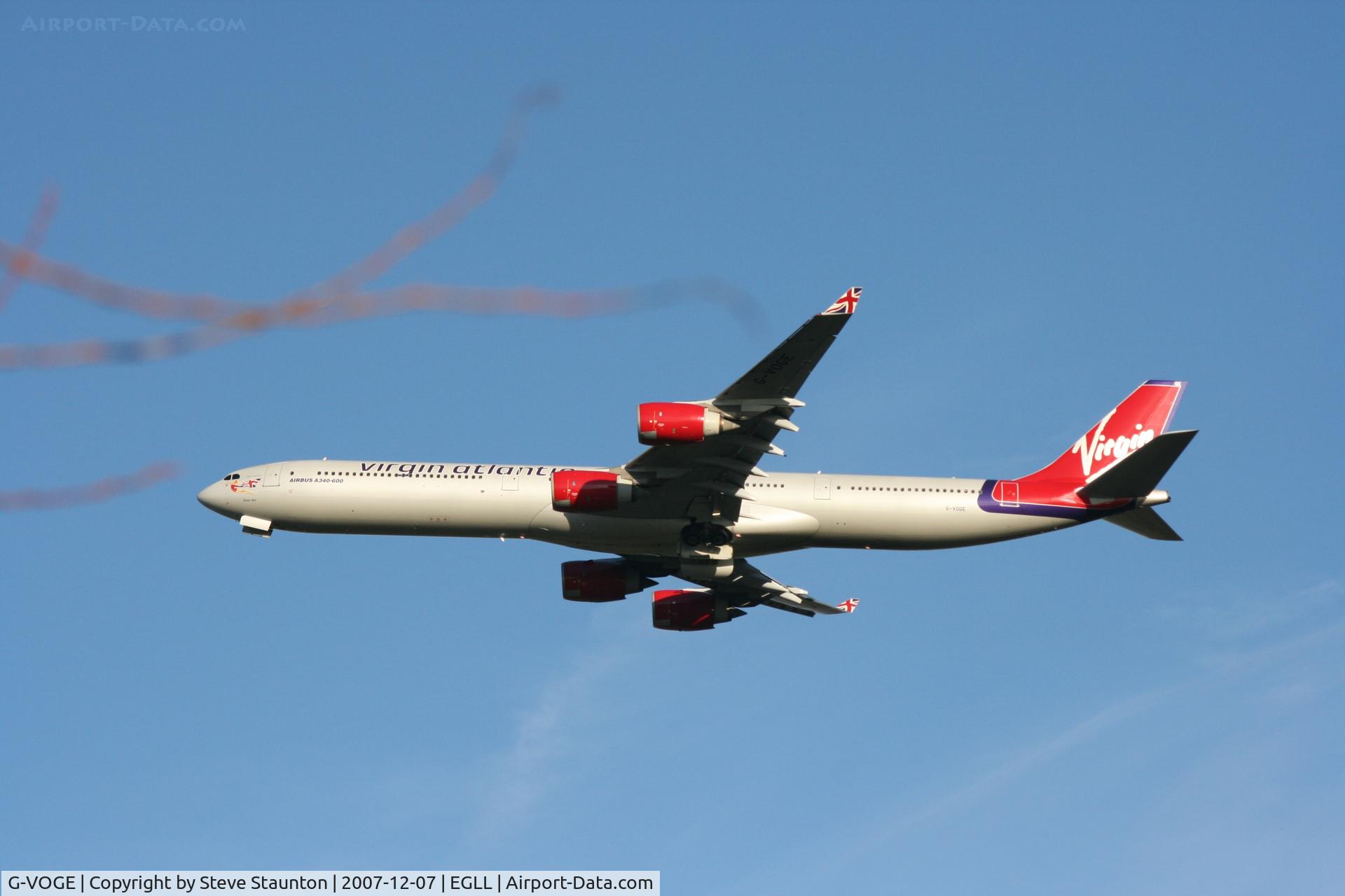 G-VOGE, 2002 Airbus A340-642 C/N 416, Taken at Heathrow Airport 07 December 2007