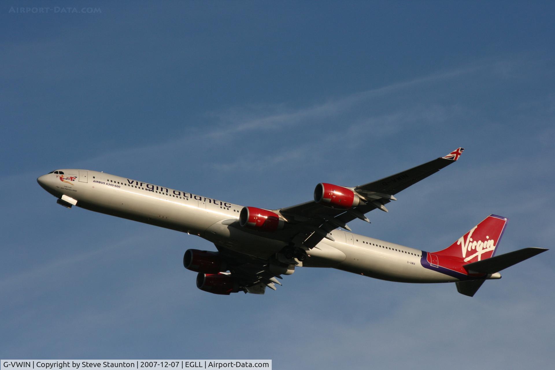 G-VWIN, 2006 Airbus A340-642 C/N 736, Taken at Heathrow Airport 07 December 2007