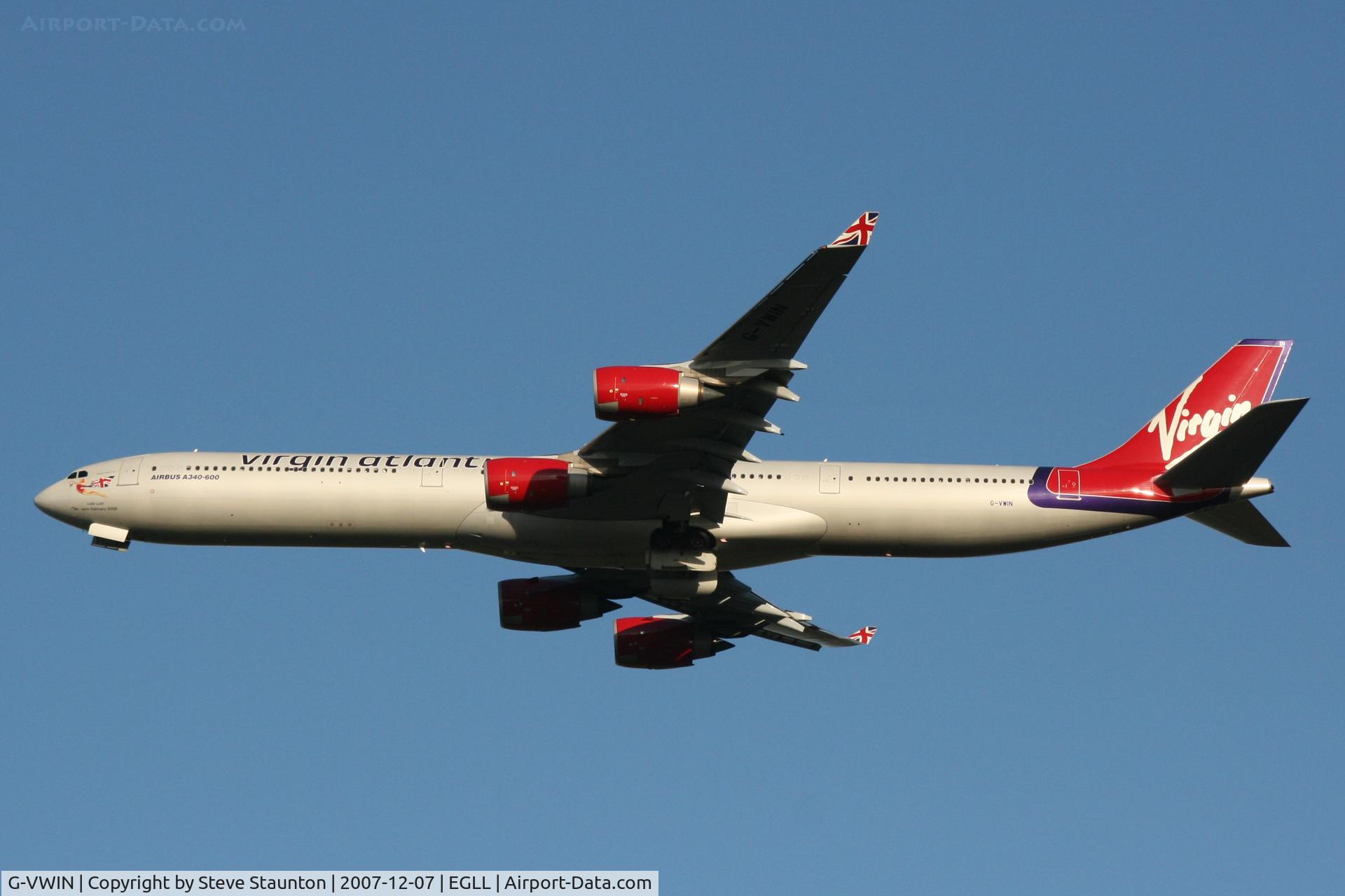 G-VWIN, 2006 Airbus A340-642 C/N 736, Taken at Heathrow Airport 07 December 2007