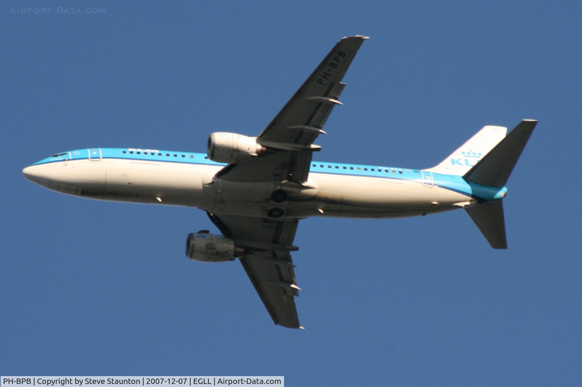 PH-BPB, 1989 Boeing 737-4Y0 C/N 24344, Taken at Heathrow Airport 07 December 2007