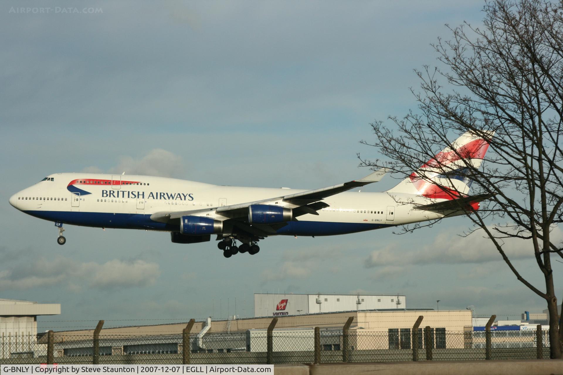G-BNLY, 1993 Boeing 747-436 C/N 27090, Taken at Heathrow Airport 07 December 2007