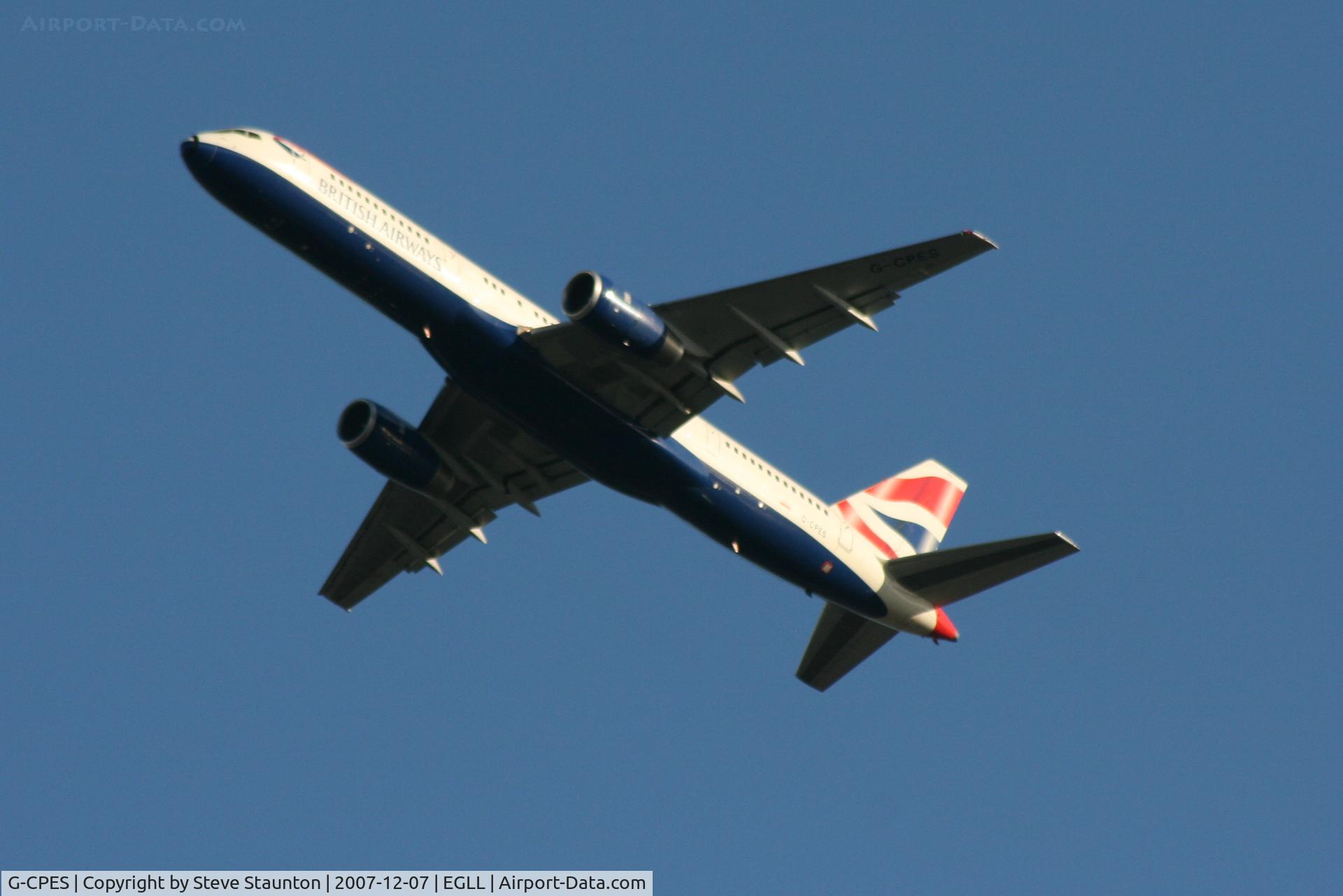 G-CPES, 1998 Boeing 757-236 C/N 29114, Taken at Heathrow Airport 07 December 2007