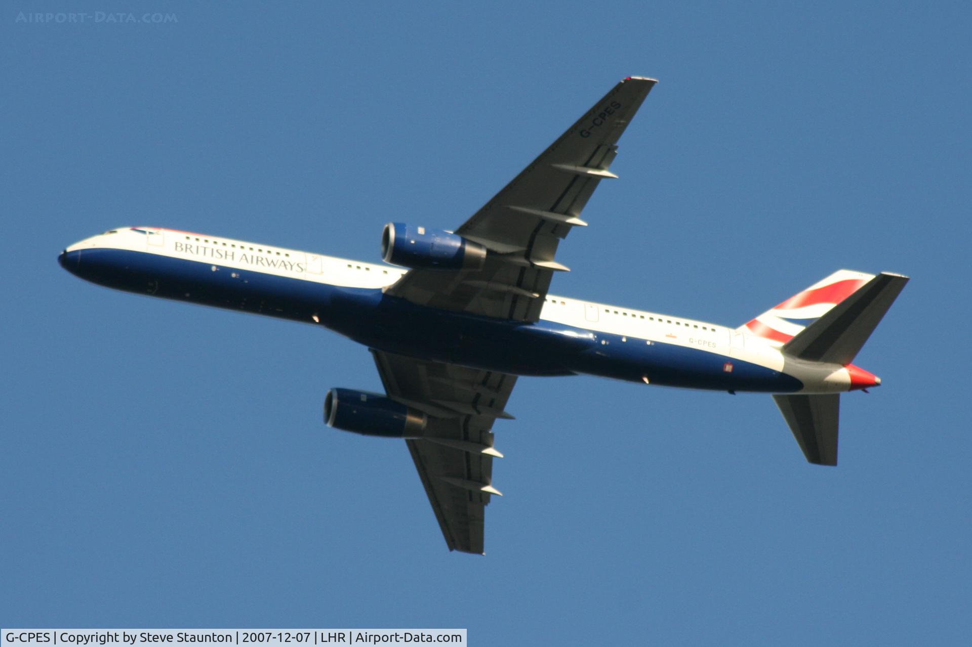 G-CPES, 1998 Boeing 757-236 C/N 29114, Taken at Heathrow Airport 07 December 2007