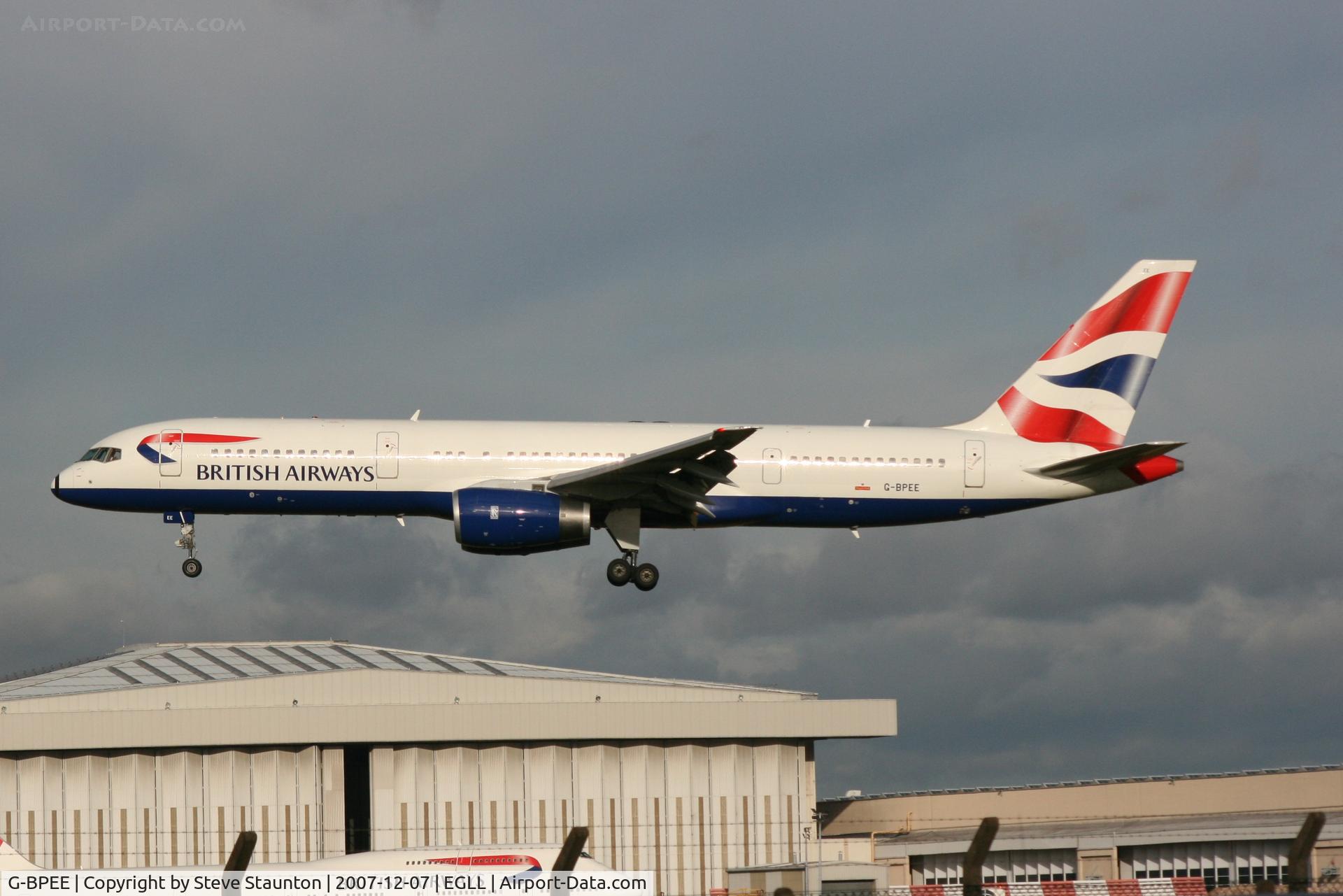 G-BPEE, 1991 Boeing 757-236 C/N 25060, Taken at Heathrow Airport 07 December 2007