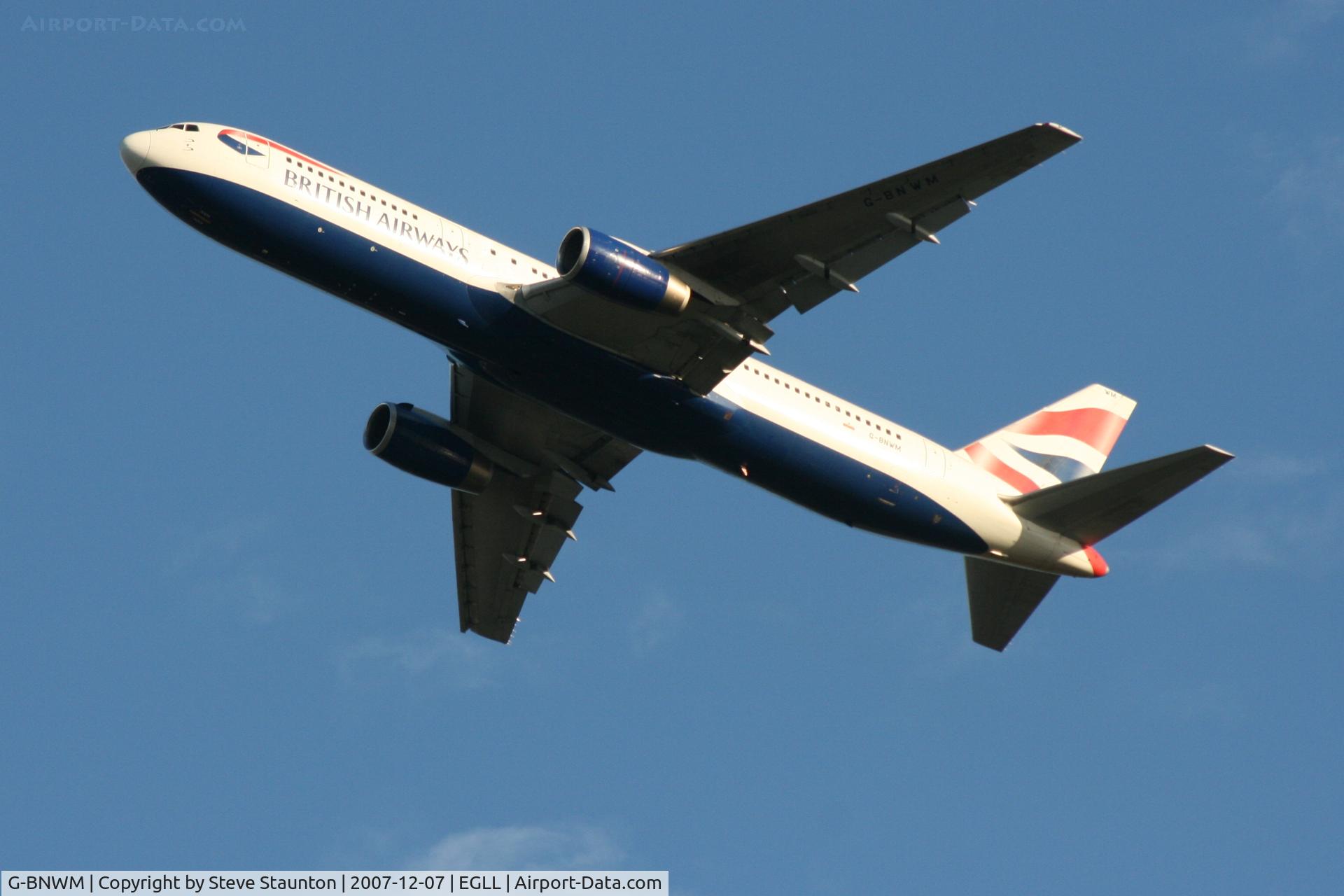 G-BNWM, 1991 Boeing 767-336 C/N 25204, Taken at Heathrow Airport 07 December 2007