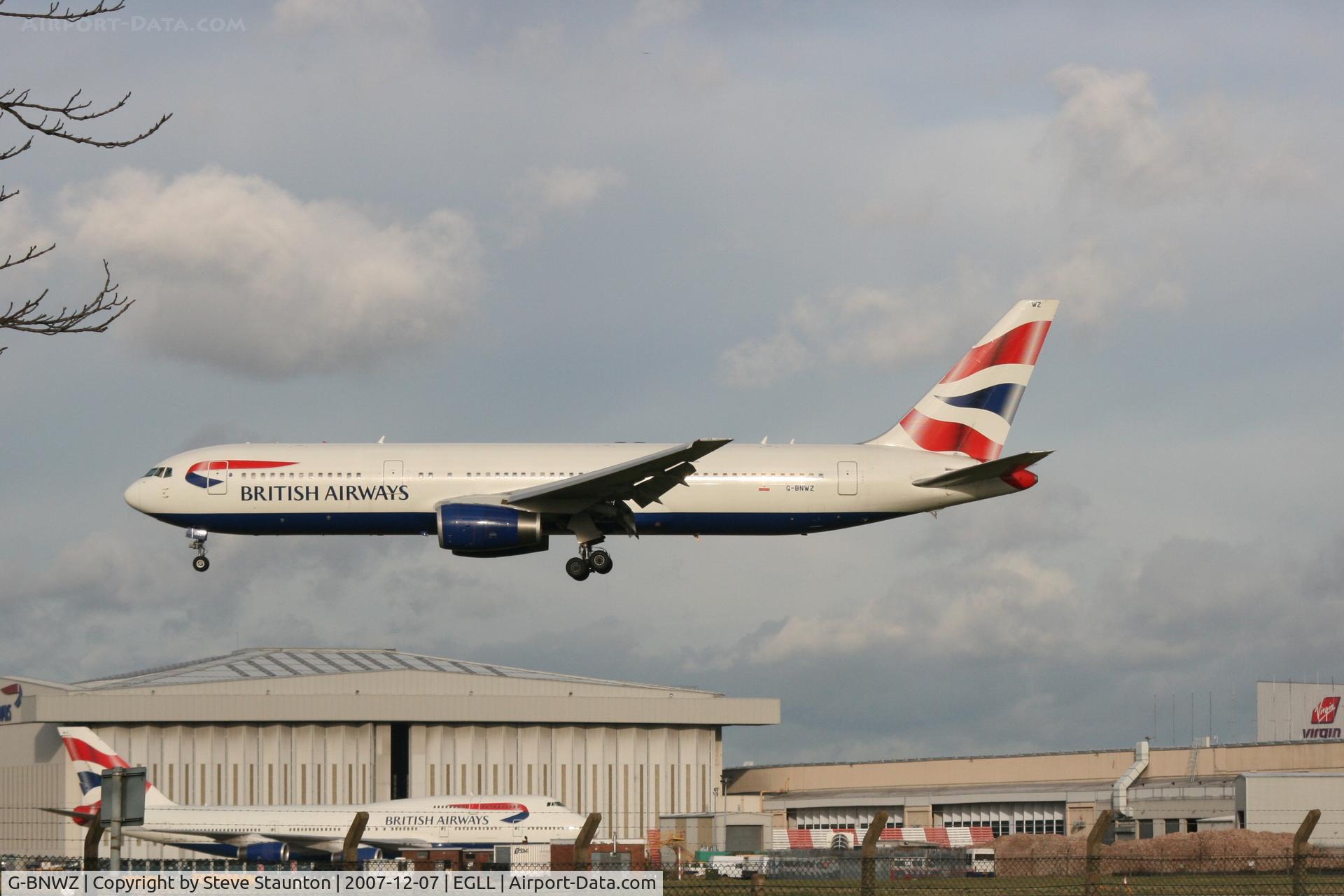 G-BNWZ, 1997 Boeing 767-336/ER C/N 25733, Taken at Heathrow Airport 07 December 2007