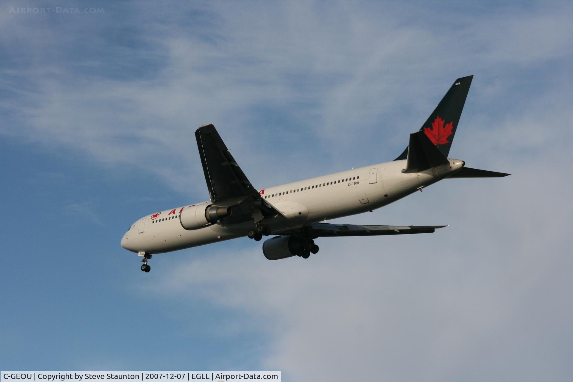 C-GEOU, 1999 Boeing 767-375 C/N 30108, Taken at Heathrow Airport 07 December 2007
