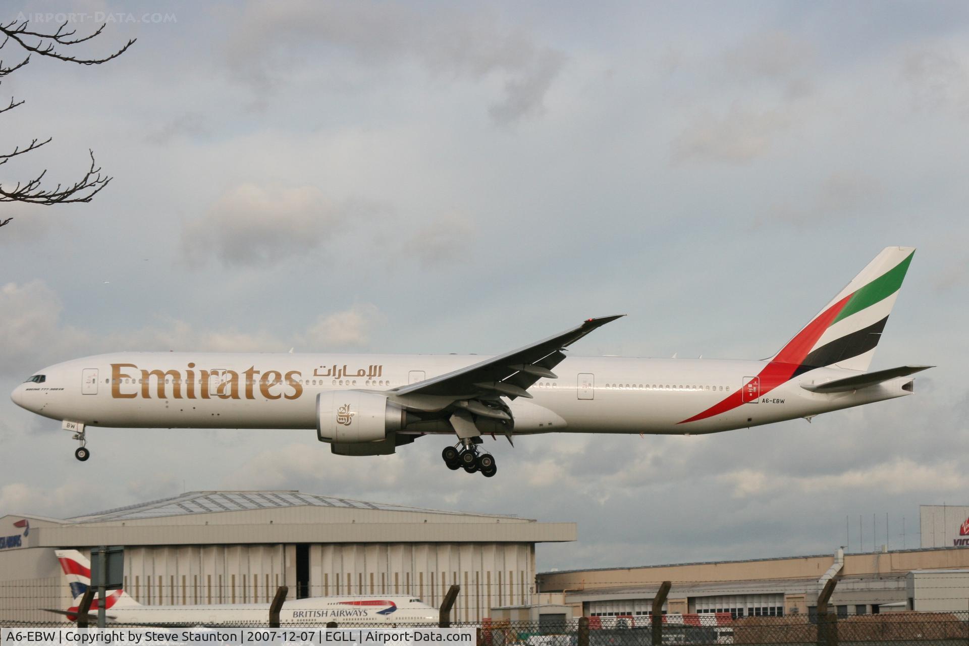 A6-EBW, 2006 Boeing 777-36N/ER C/N 32793, Taken at Heathrow Airport 07 December 2007