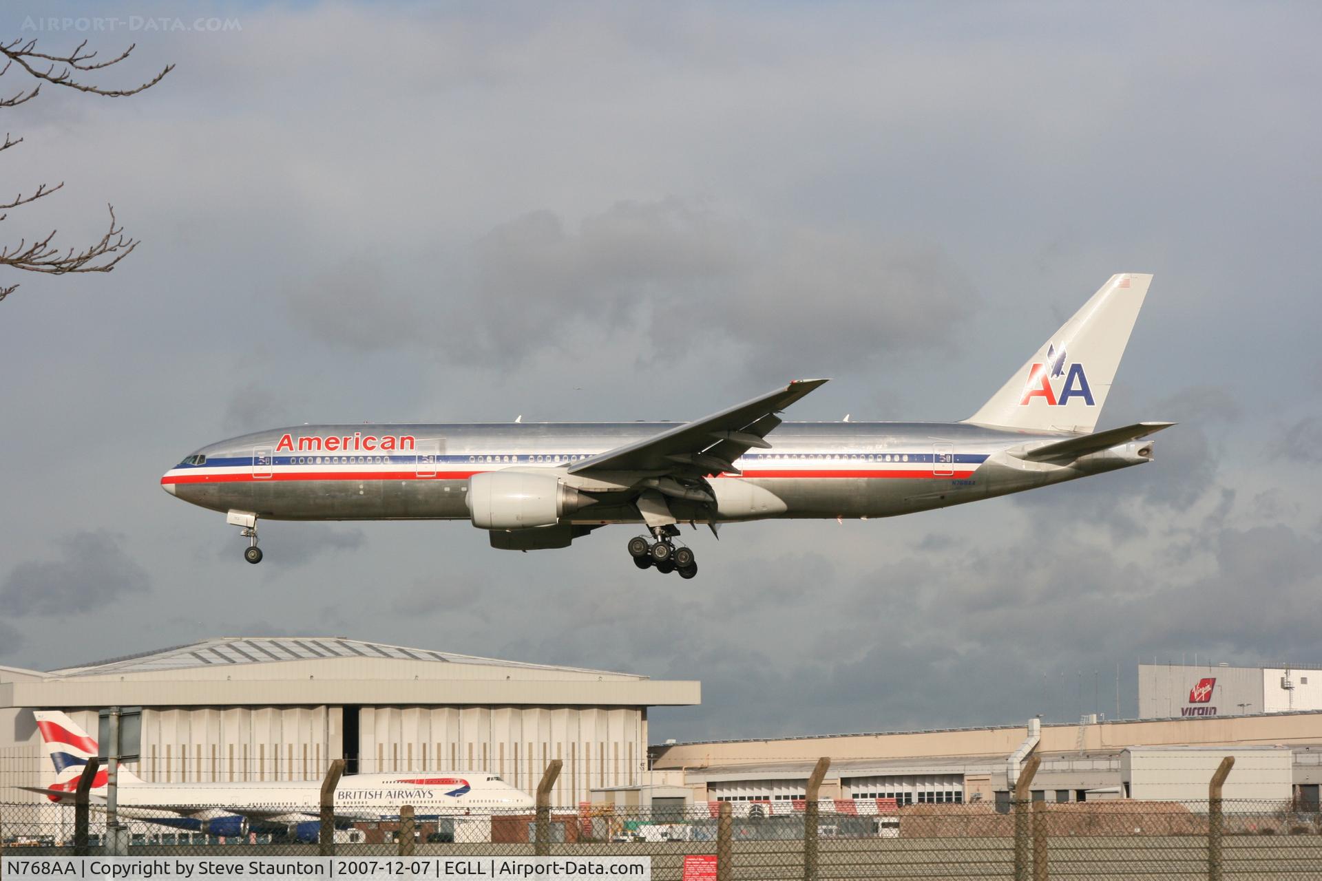 N768AA, 2006 Boeing 777-223 C/N 33540, Taken at Heathrow Airport 07 December 2007