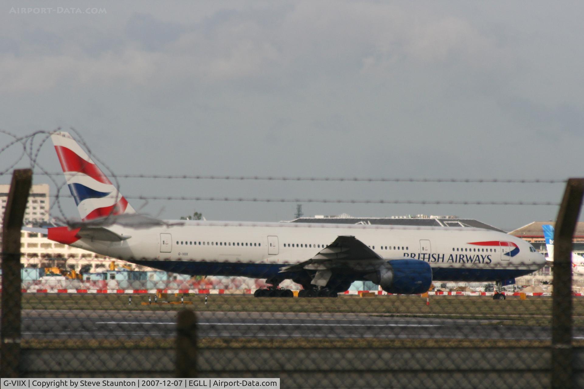 G-VIIX, 1999 Boeing 777-236 C/N 29966, Taken at Heathrow Airport 07 December 2007