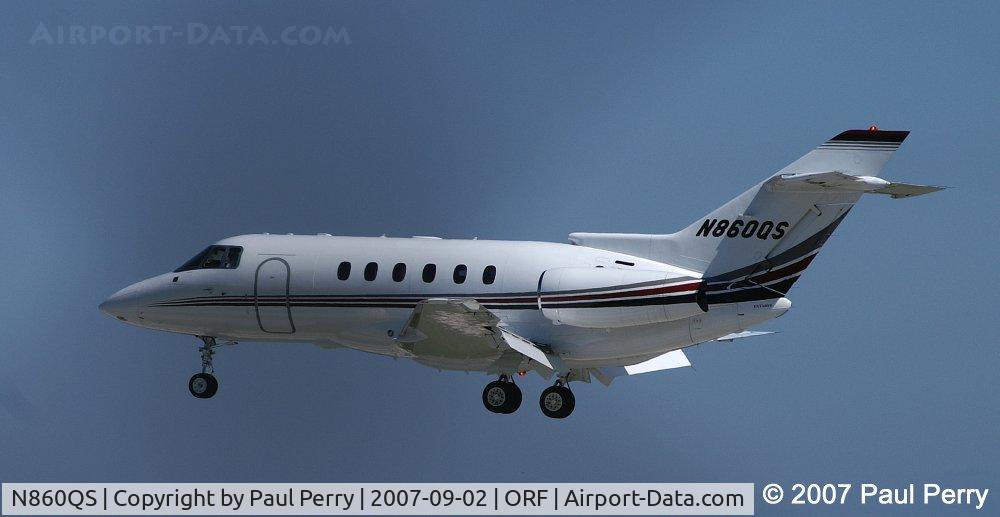 N860QS, 2004 Raytheon Hawker 800XP C/N 258698, Another sleek visitor into Norfolk