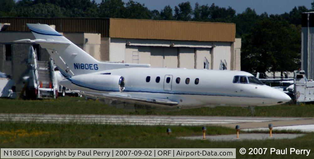 N180EG, British Aerospace BAe.125 Series 800A C/N 258188, Leaving the GA area