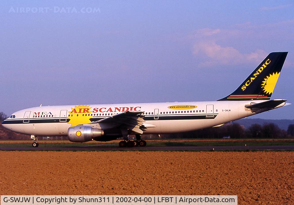 G-SWJW, 1984 Airbus A300B4-203 C/N 302, Take off rwy 20 with additional MEA titles