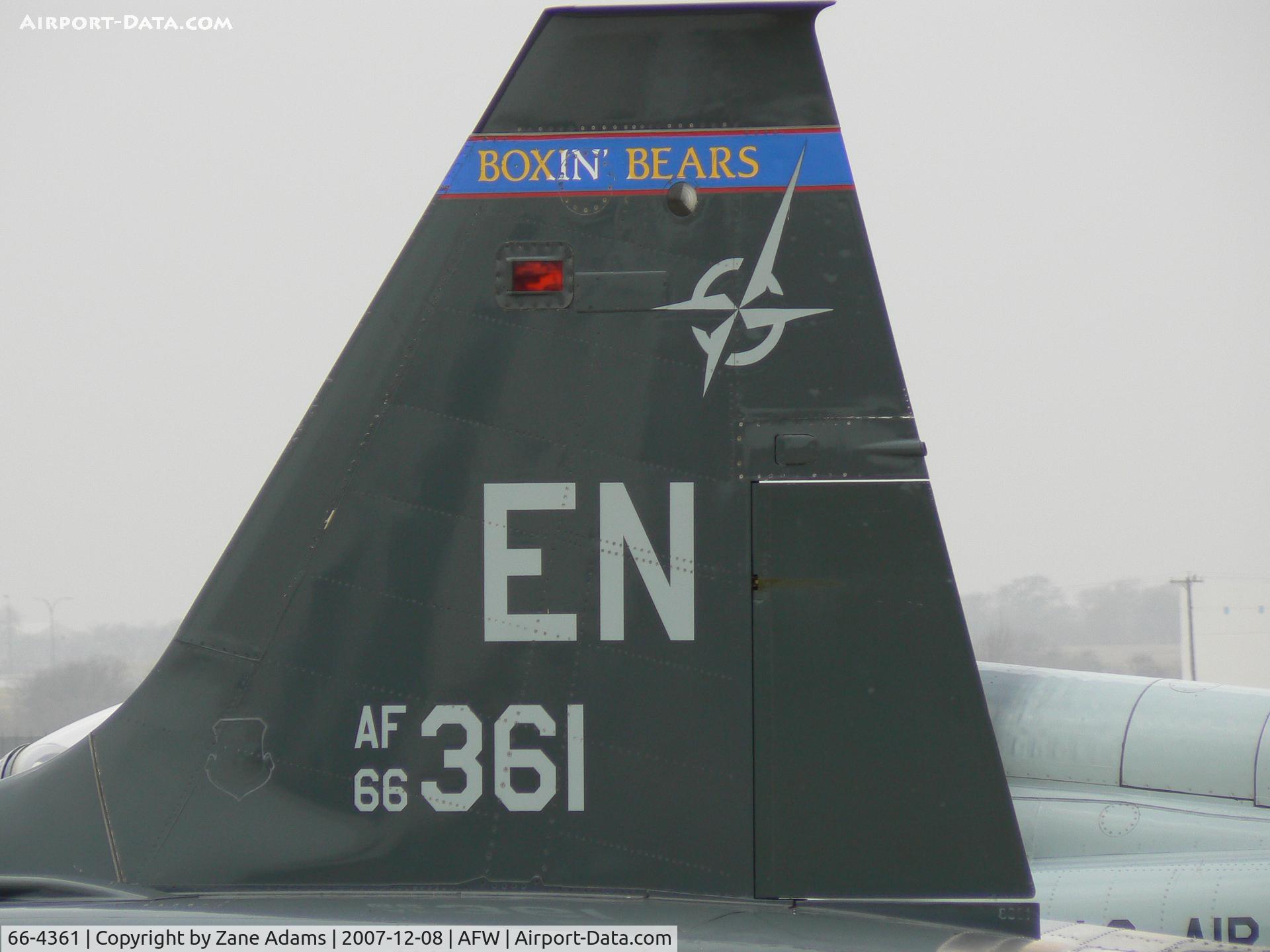 66-4361, 1966 Northrop T-38A Talon C/N N.5992, On the ramp at Alliance Ft. Worth - Tail shot only