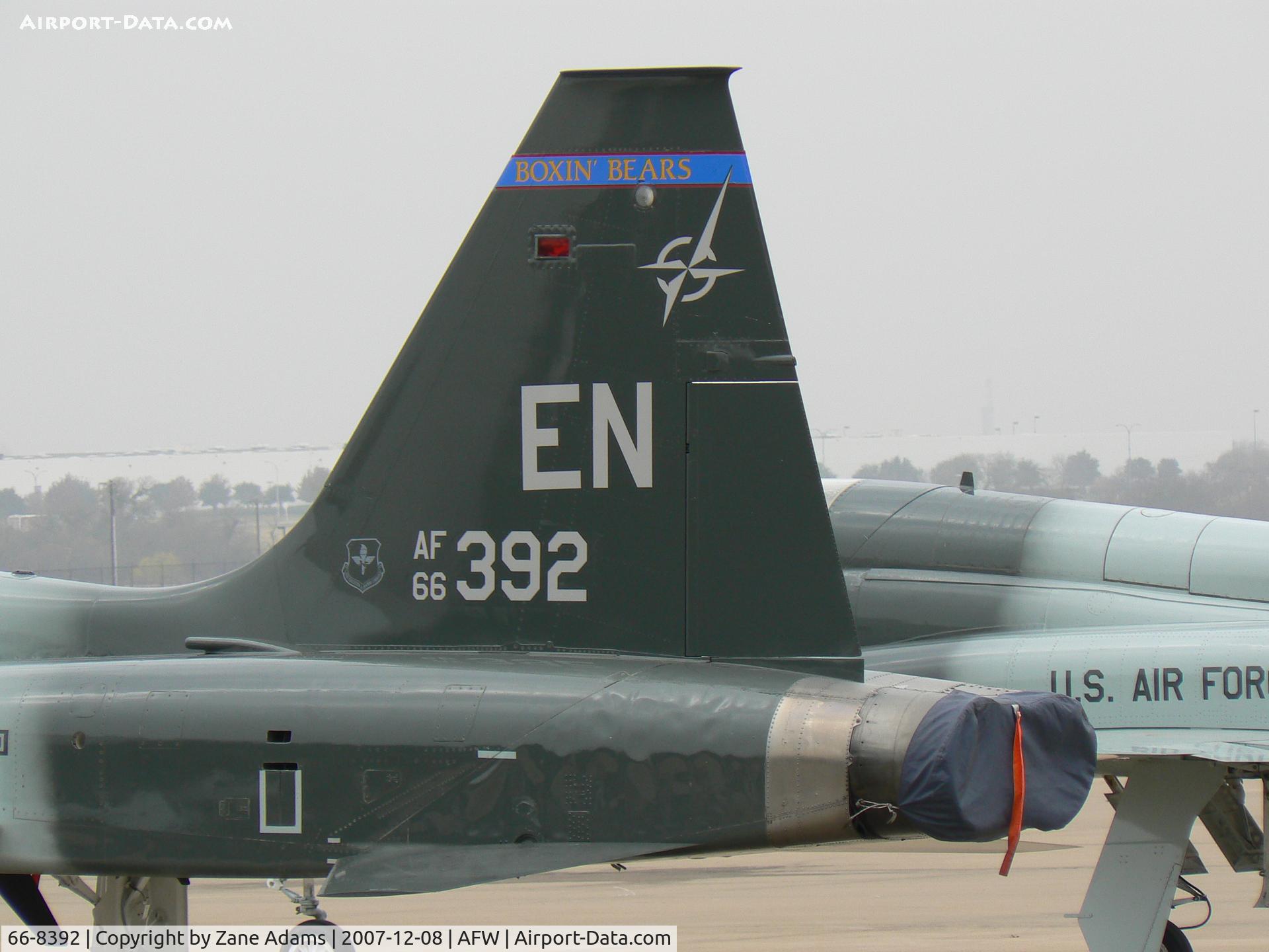 66-8392, 1966 Northrop T-38C Talon C/N N.5948, On the ramp at Alliance Ft. Worth - Tail shot only