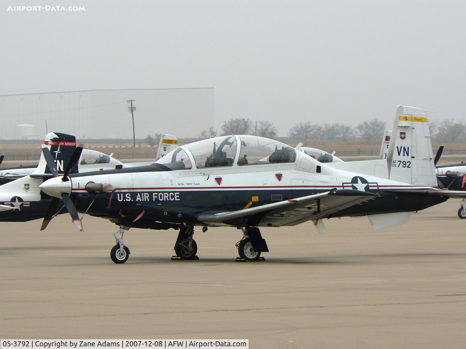 05-3792, Raytheon T-6A Texan II C/N PT-344, On the ramp at Alliance Ft. Worth