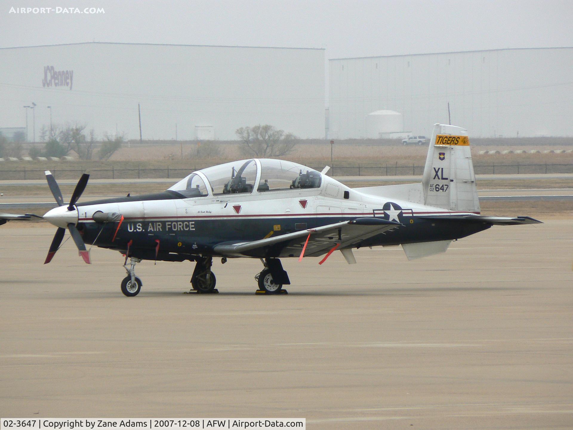 02-3647, 2002 Raytheon T-6A Texan II C/N PT-188, On the ramp at Alliance Ft. Worth