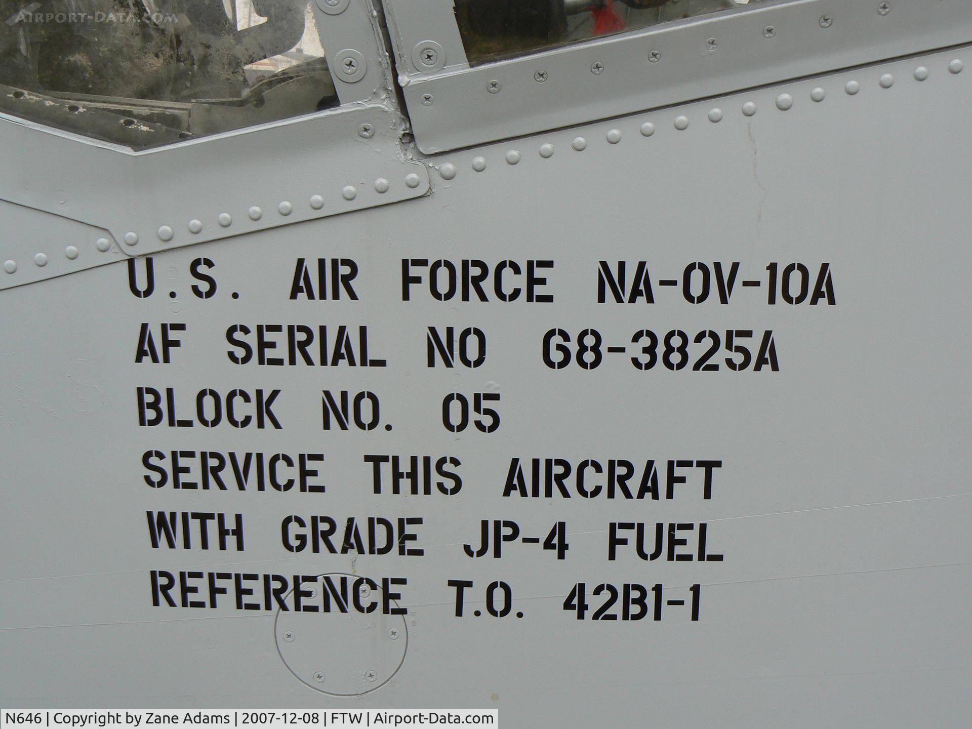 N646, North American OV-10A Bronco C/N 321-151 (68-3825), OV-10 Bronco - former BLM fire aircraft - Painted as it's Air Force career number 68-3825