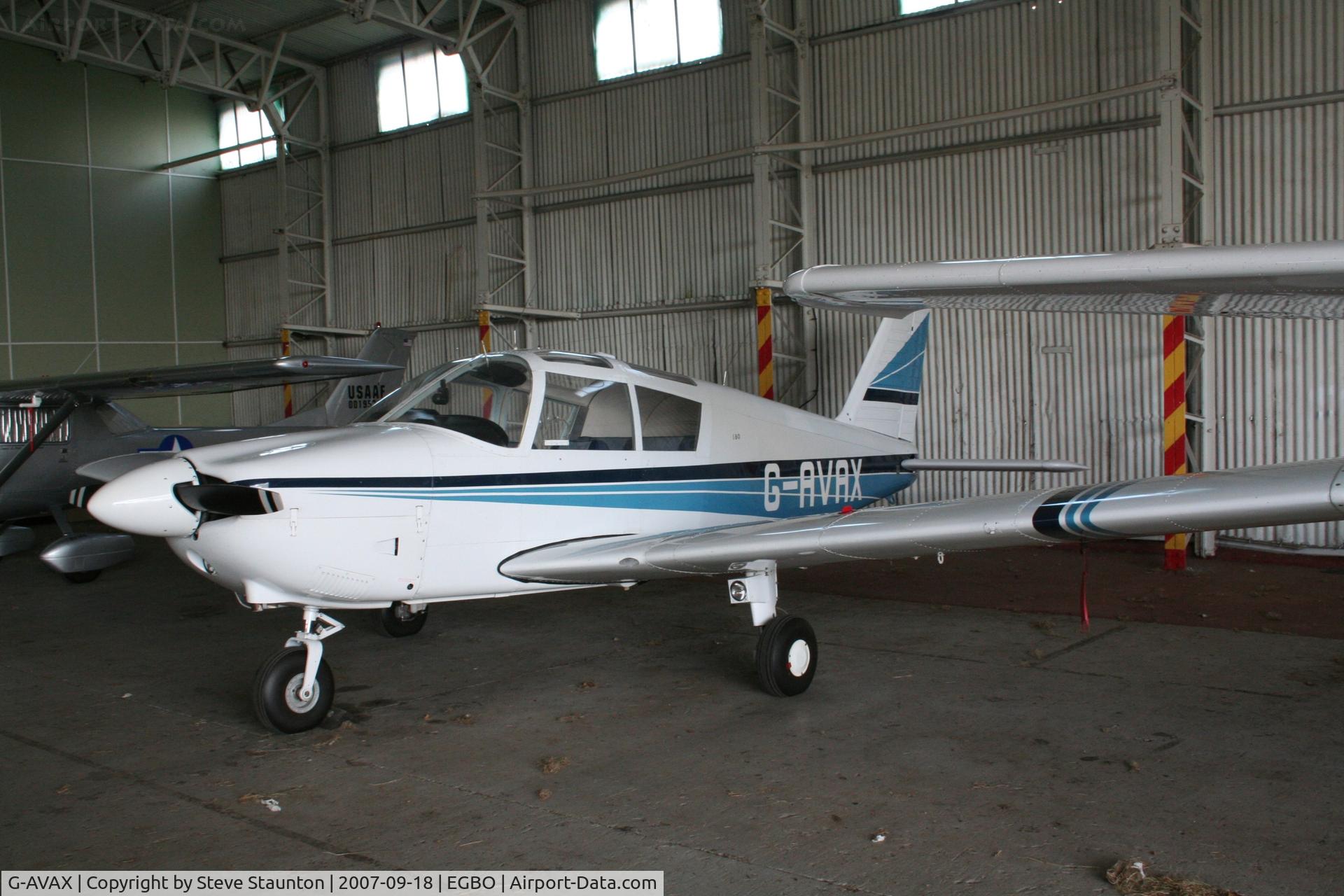 G-AVAX, 1966 Piper PA-28-180 Cherokee C/N 28-3798, Taken at Halfpenny Green 18th September 2007