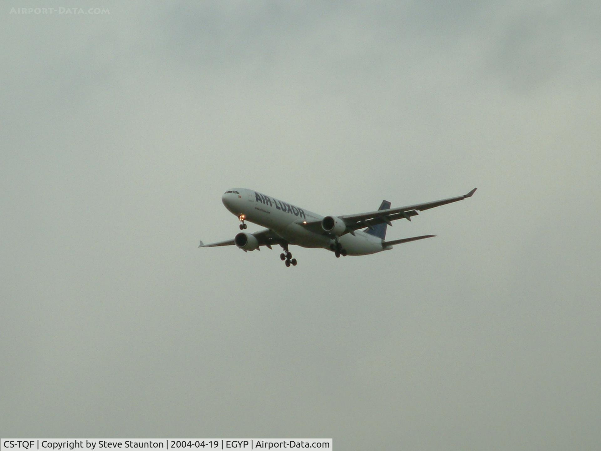 CS-TQF, 1995 Airbus A330-322 C/N 87, Taken on approach to Mount Pleasant Airport, Falkland Islands 19th April 2004