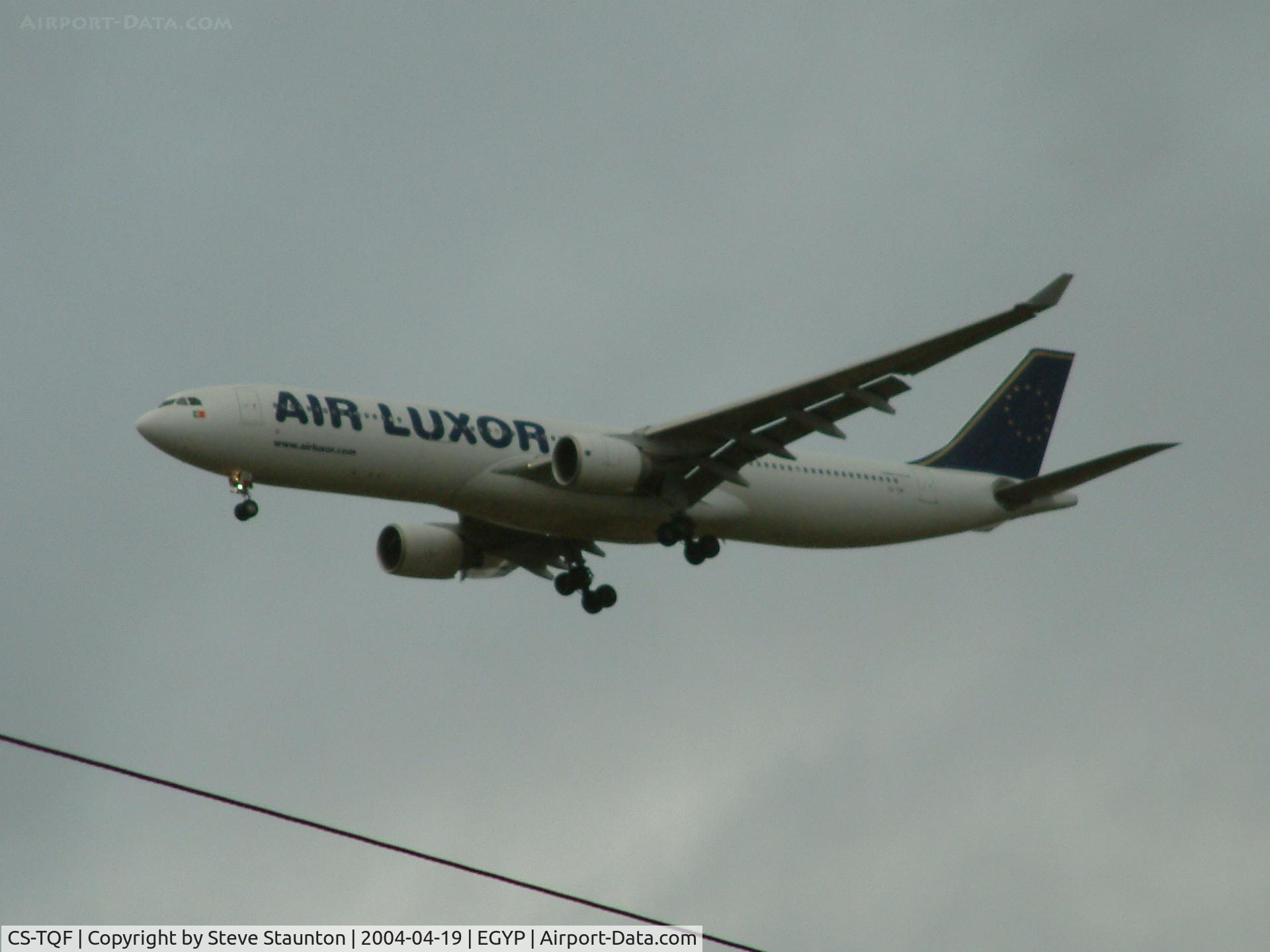 CS-TQF, 1995 Airbus A330-322 C/N 87, Taken on approach to Mount Pleasant Airport, Falkland Islands 19th April 2004