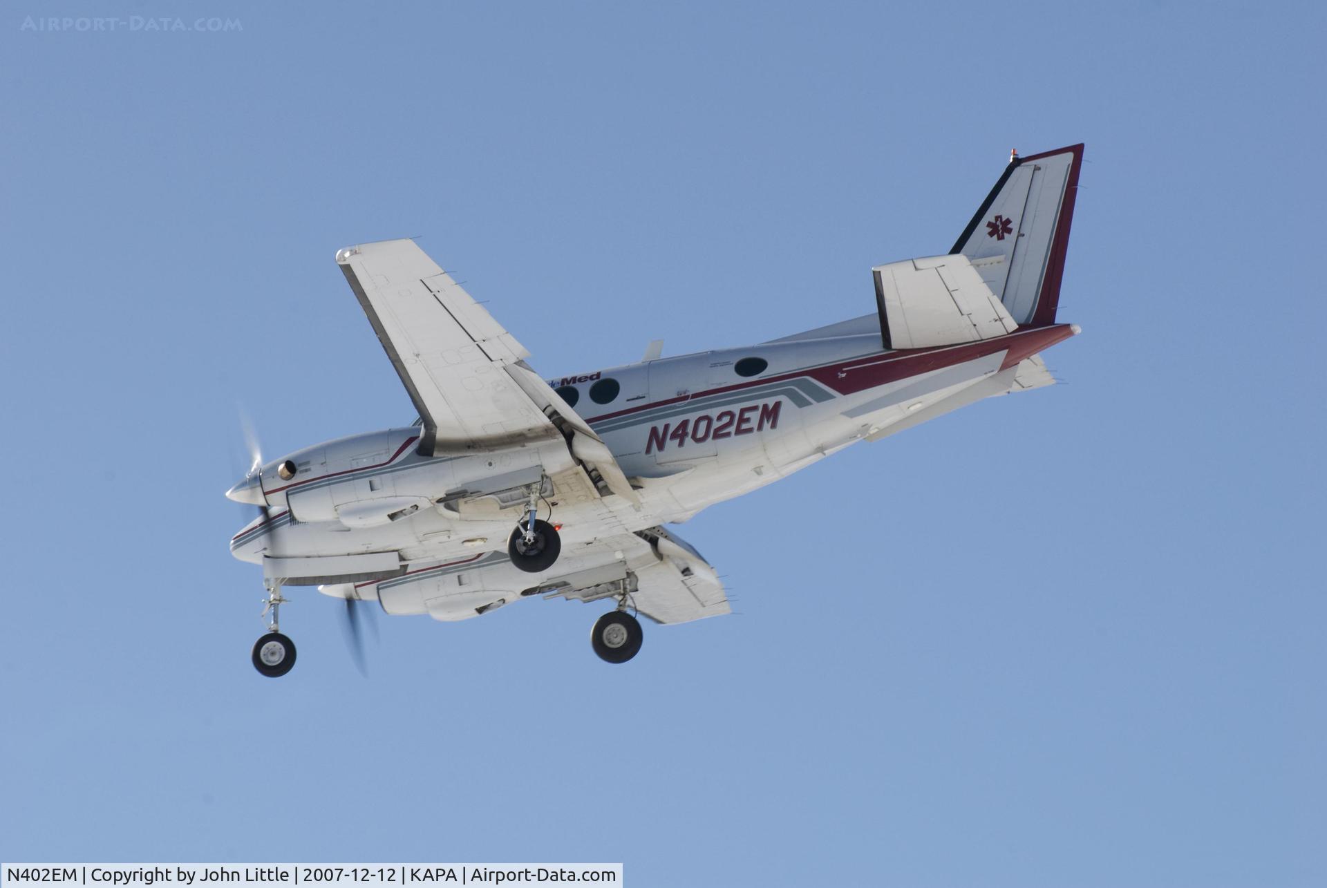 N402EM, 1980 Beech C90 King Air C/N LJ-914, Med Flight over the Numbers to 17L