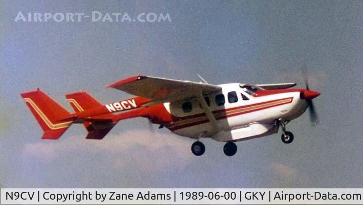 N9CV, 1972 Cessna T337G Turbo Super Skymaster C/N P3370057, Takeoff! from Arlington Municipal