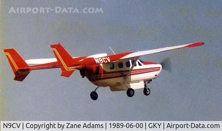 N9CV, 1972 Cessna T337G Turbo Super Skymaster C/N P3370057, Takeoff! From Arlington Municipal