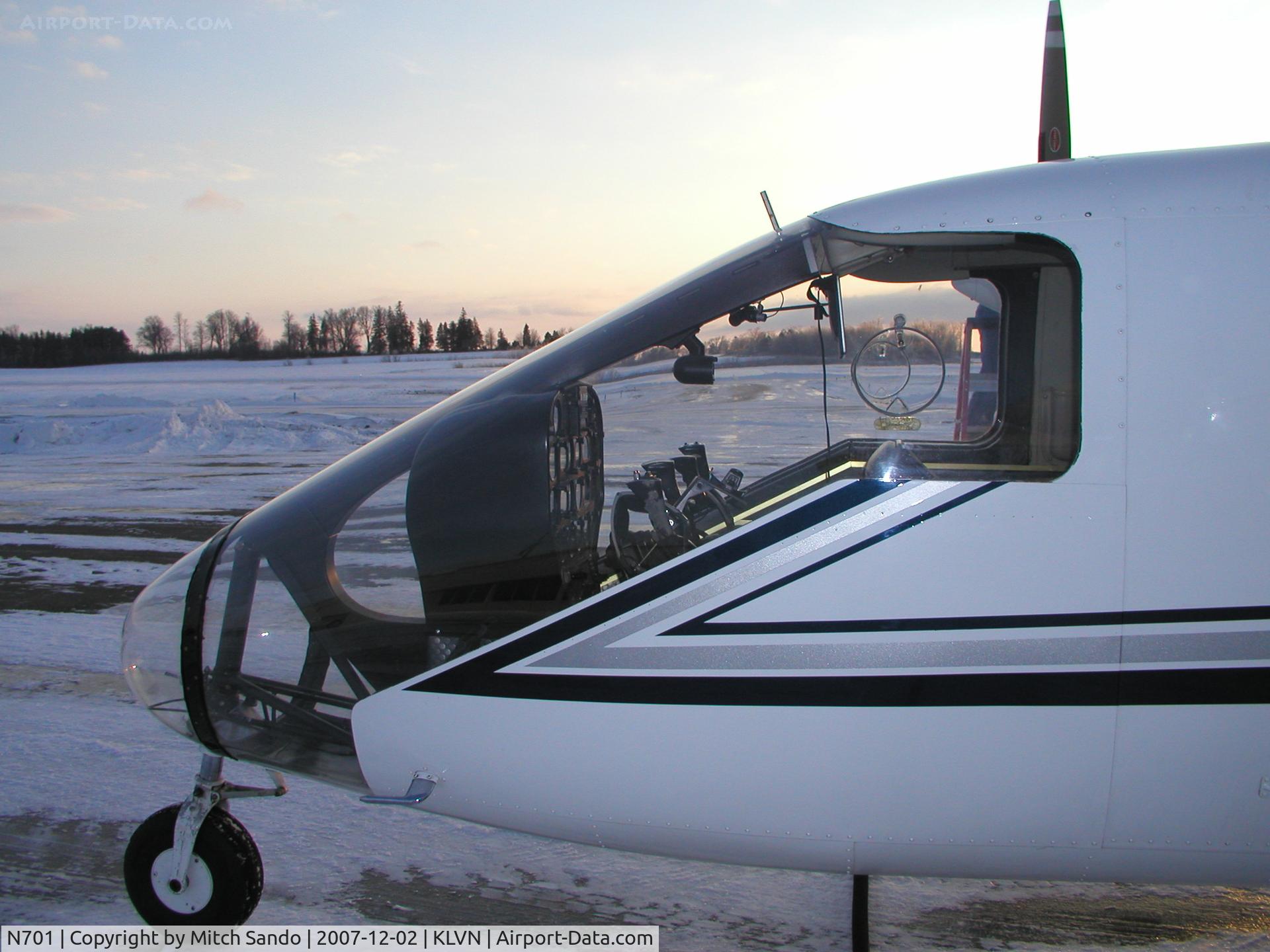 N701, 1990 Partenavia P-68 Observer 2 C/N 390-03-0B2, Parked at the fuel pumps.