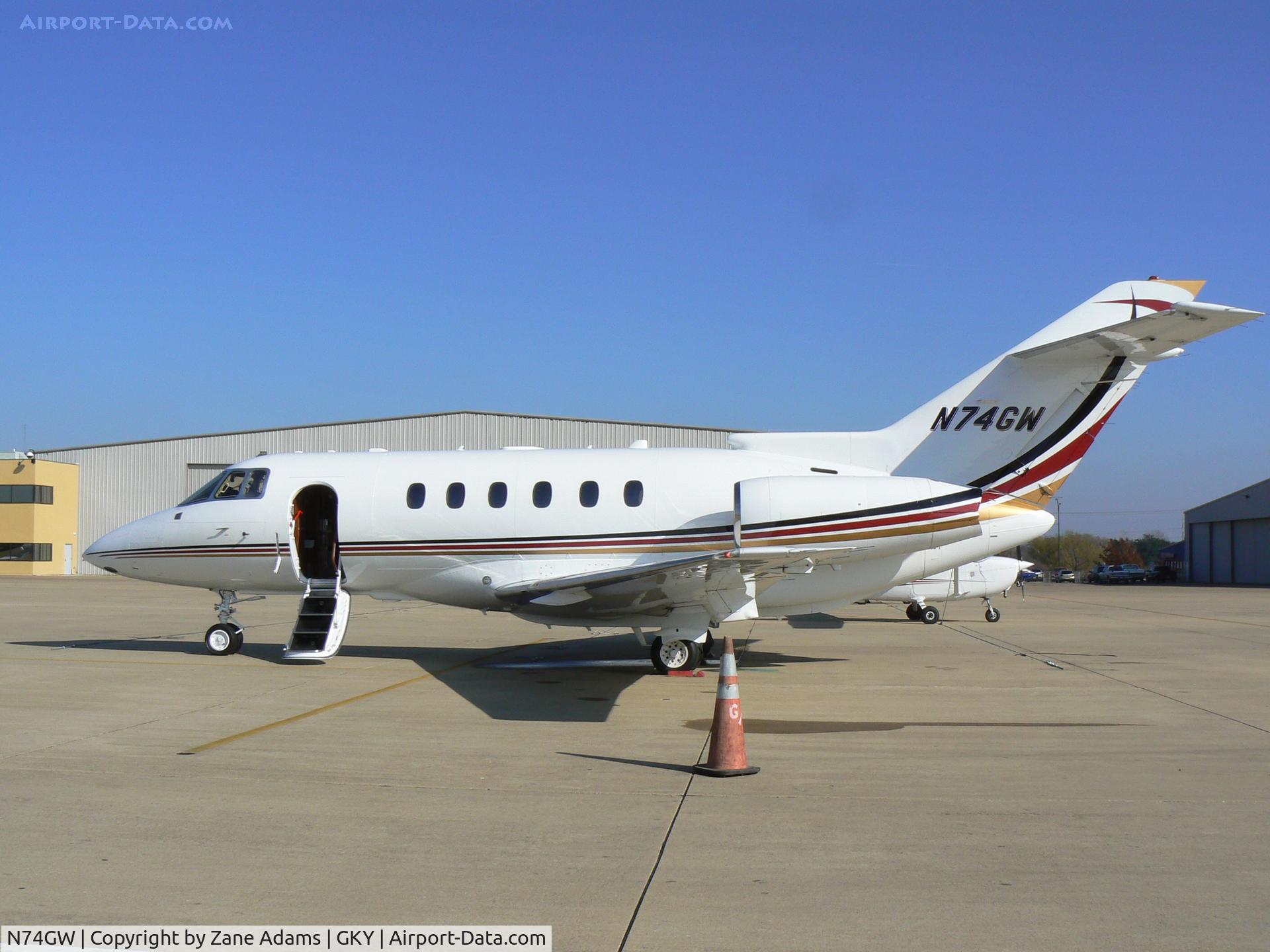 N74GW, 2005 Raytheon Hawker 800XP C/N 258706, On the ramp at Arlington Municipal