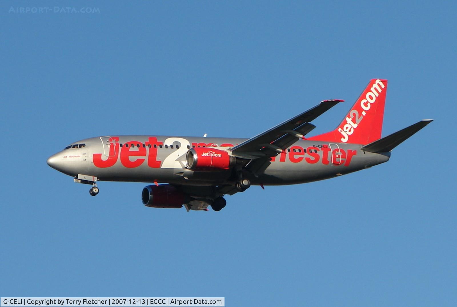 G-CELI, 1986 Boeing 737-330 C/N 23526, Jet2 B737 carries additional titles depicting its home base of Manchester