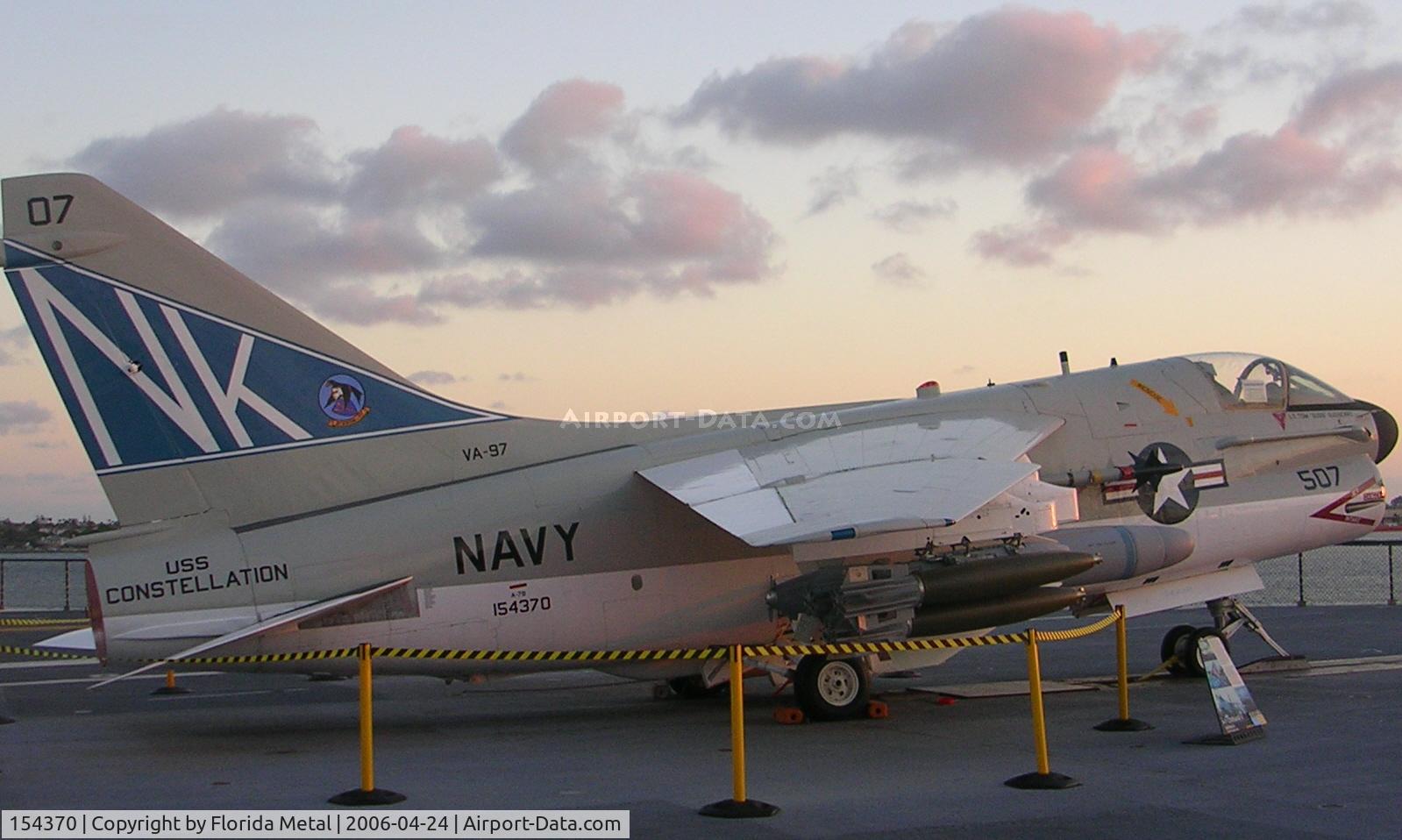 154370, LTV A-7B Corsair II C/N B-010, A-7 Corsair II at Midway Museum