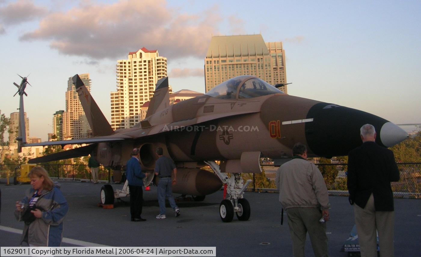 162901, McDonnell Douglas F/A-18A Hornet C/N 0455/A374, F-18 at Midway Museum