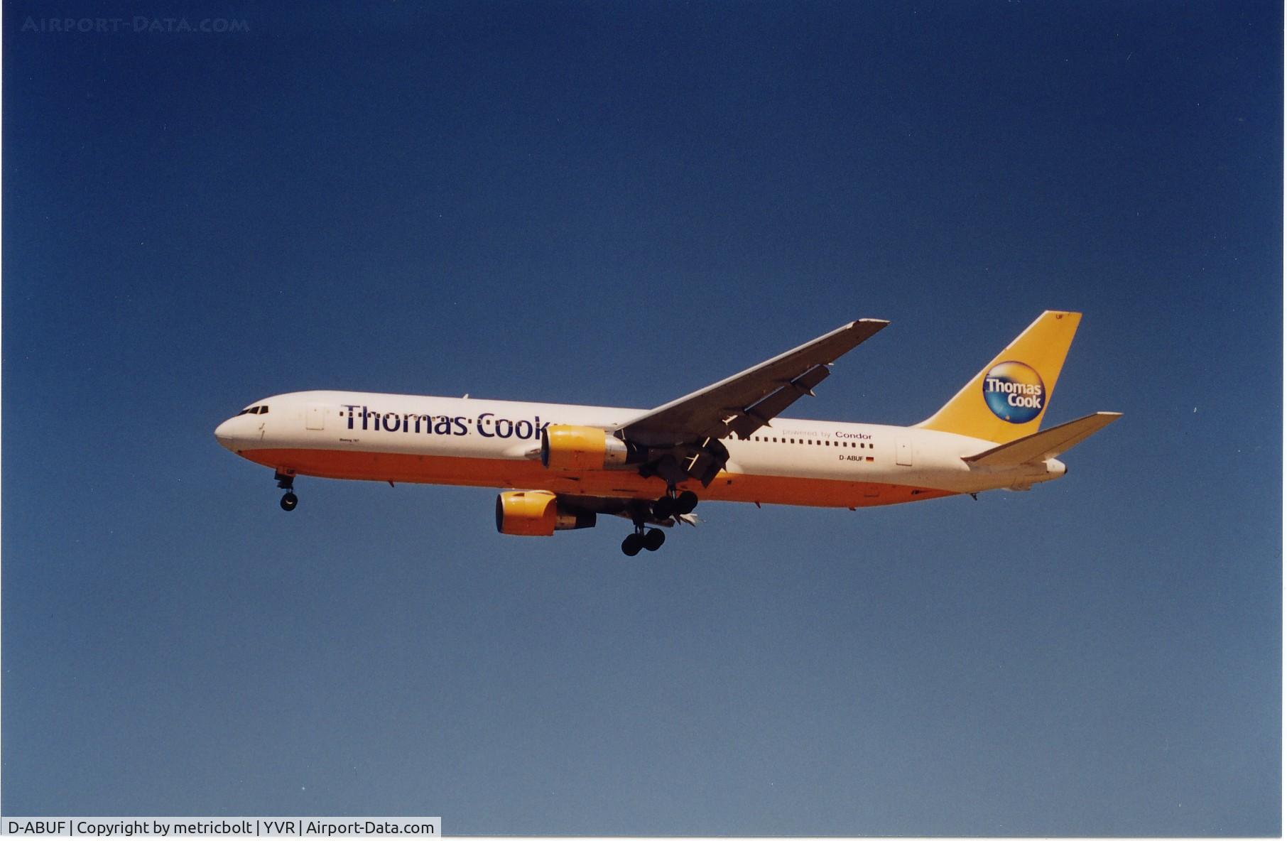 D-ABUF, 1994 Boeing 767-330/ER C/N 26985, Landing at YVR,Jun.2003