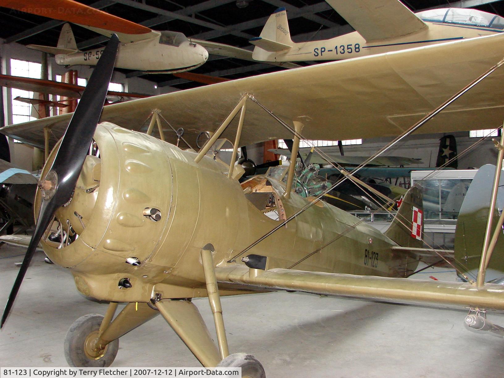 81-123, 1937 Podlanska Wytwomia Samolotow (PWS) PWS 26 C/N 81-123, This PWS 26 is the only example of its kind ( 320 were built) to survive WWII - it  wore civil marks SP-AJB until 1953 and is now preserved at the Poland Aviation Museum in Krakow
