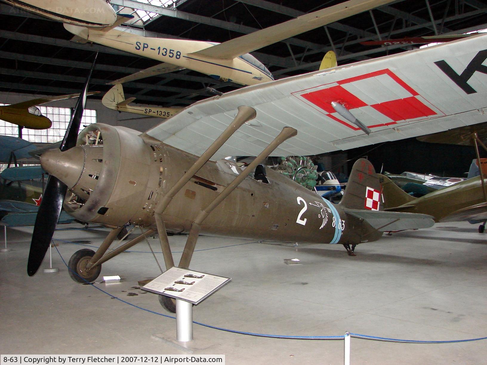 8-63, 1935 PZL P.11C C/N 562, The only surviving example of the 325 built PZL P.11s is preserved at the Poland Aviation Museum in Krakow