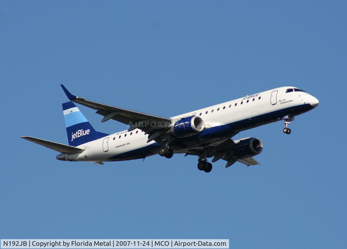 N192JB, 2005 Embraer 190AR (ERJ-190-100IGW) C/N 19000014, Jet Blue