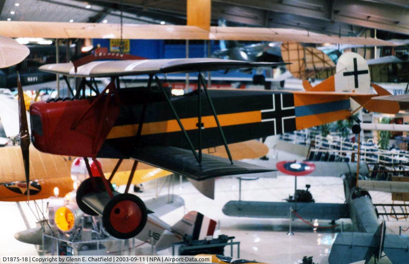 D1875-18, 1918 Fokker D-VII C/N Not found D1875-18, D.VII at the National Museum of Naval Aviation